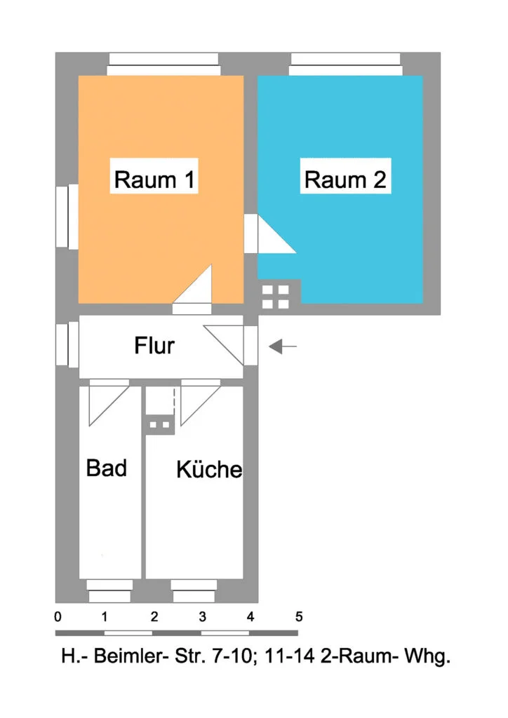 Grundriss einer Wohnung im Quartier Küchensee