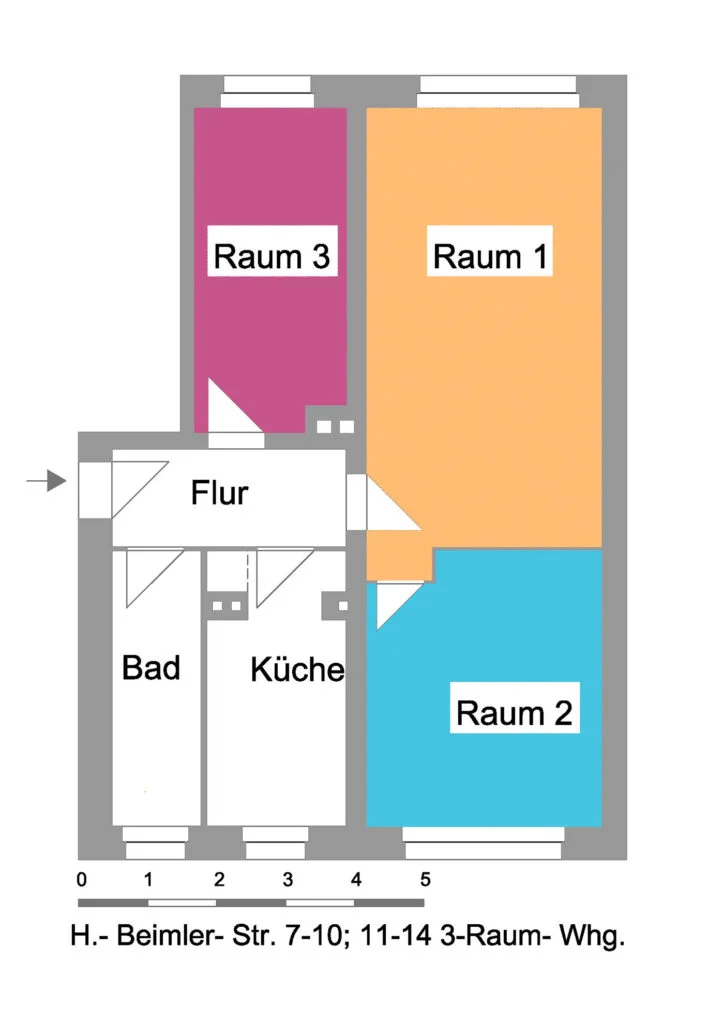 Grundriss einer Wohnung im Quartier Küchensee