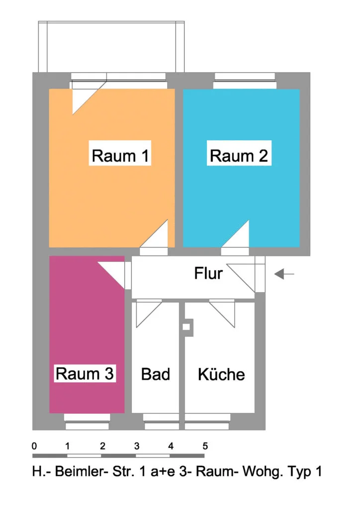 Grundriss einer Wohnung im Quartier Küchensee