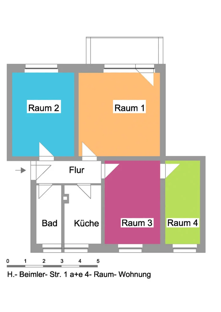 Grundriss einer Wohnung im Quartier Küchensee